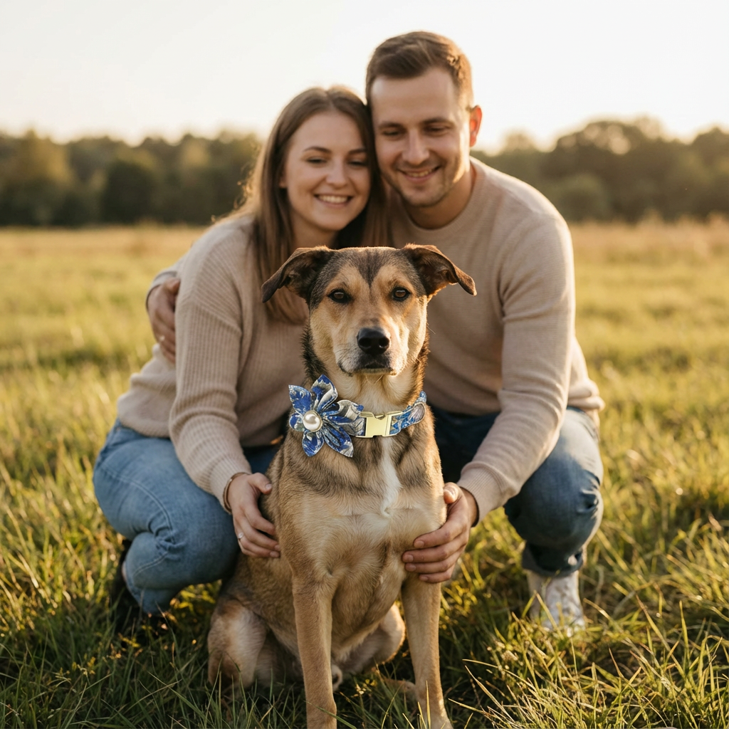 Bold Bloom Floral Metal Dog Collar