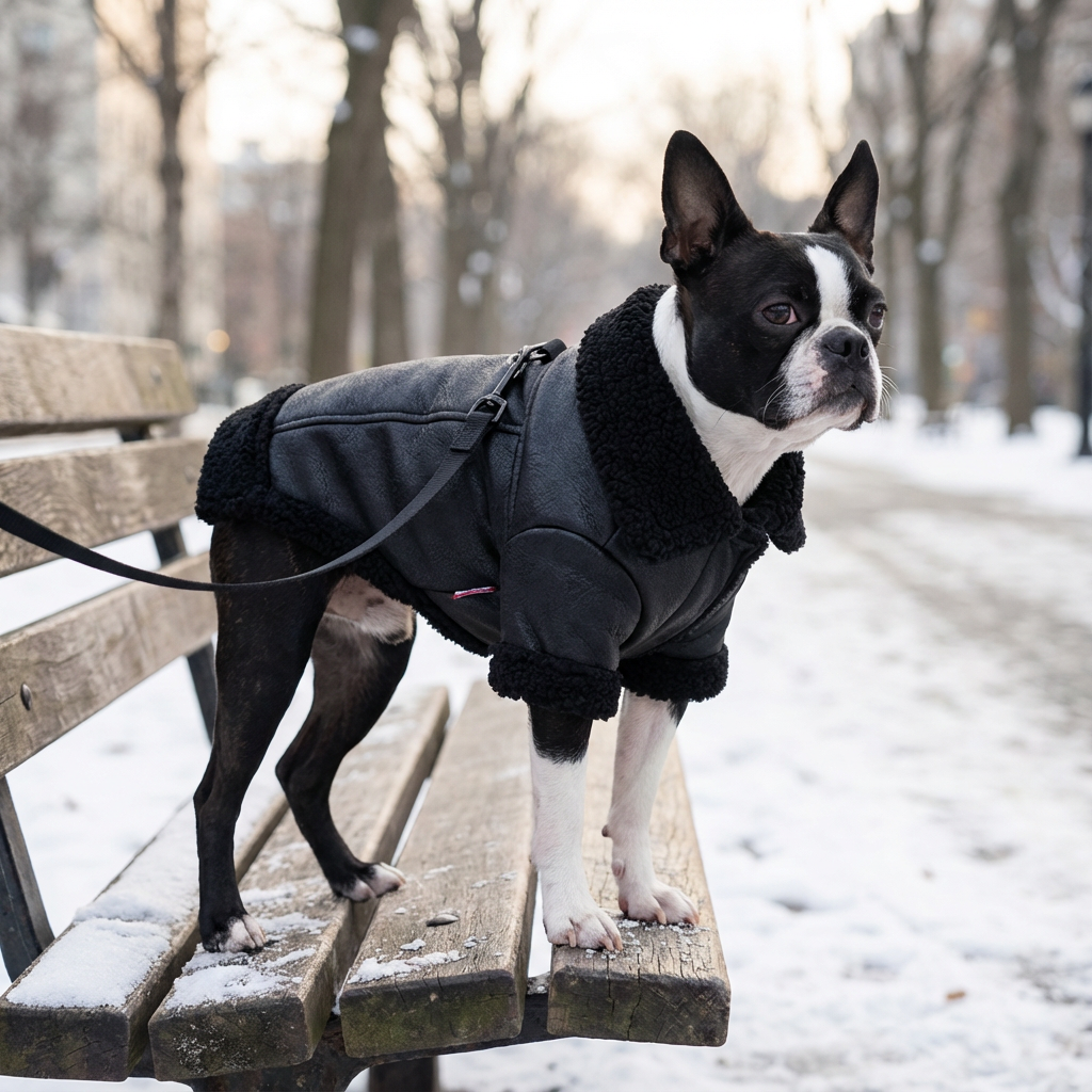 Faux Leather Dog Jacket