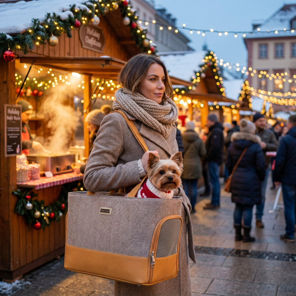 Fashionable Wool Pet Travel Carrier Bag