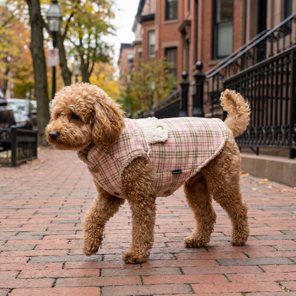 Plaid Velvet Warm Padded Dog Vest