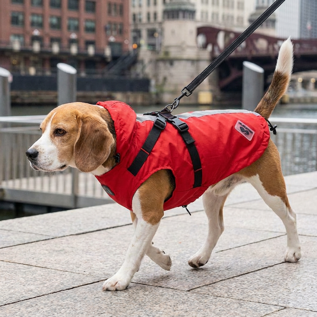 Buckle Straps Waterproof Windbreaker Dog Jacket