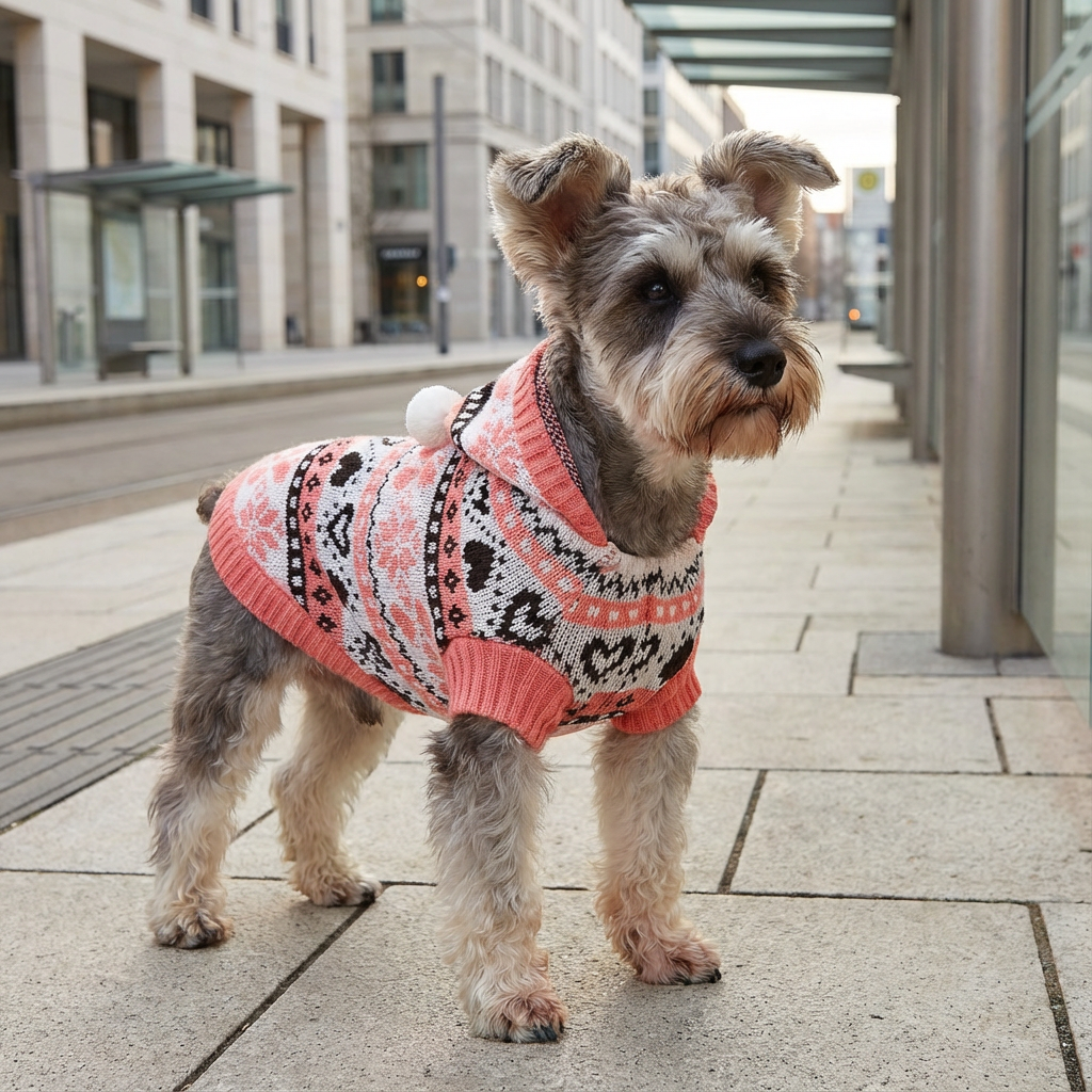 Snowflake Striped Dog Sweater