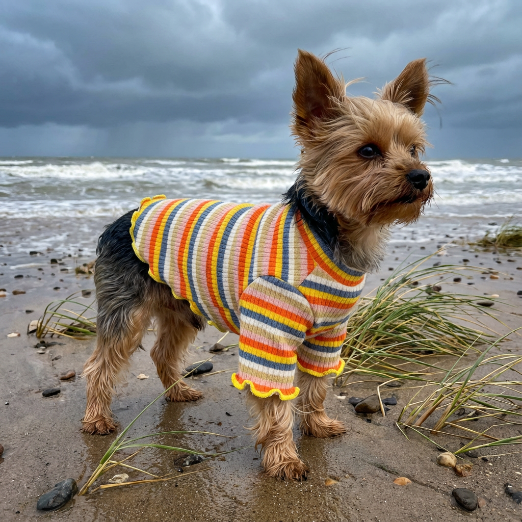 Rainbow Knit Dog Sweater