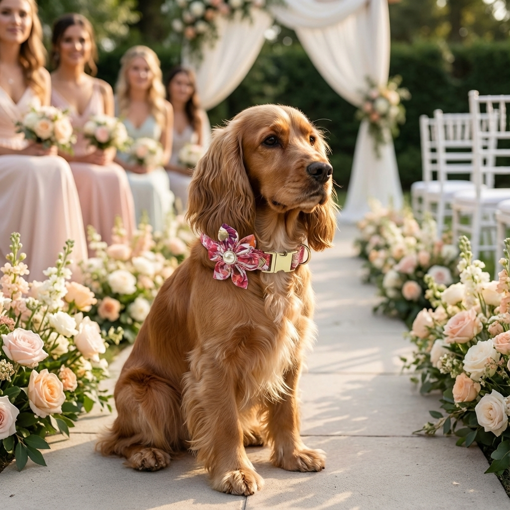 Bold Bloom Floral Metal Dog Collar