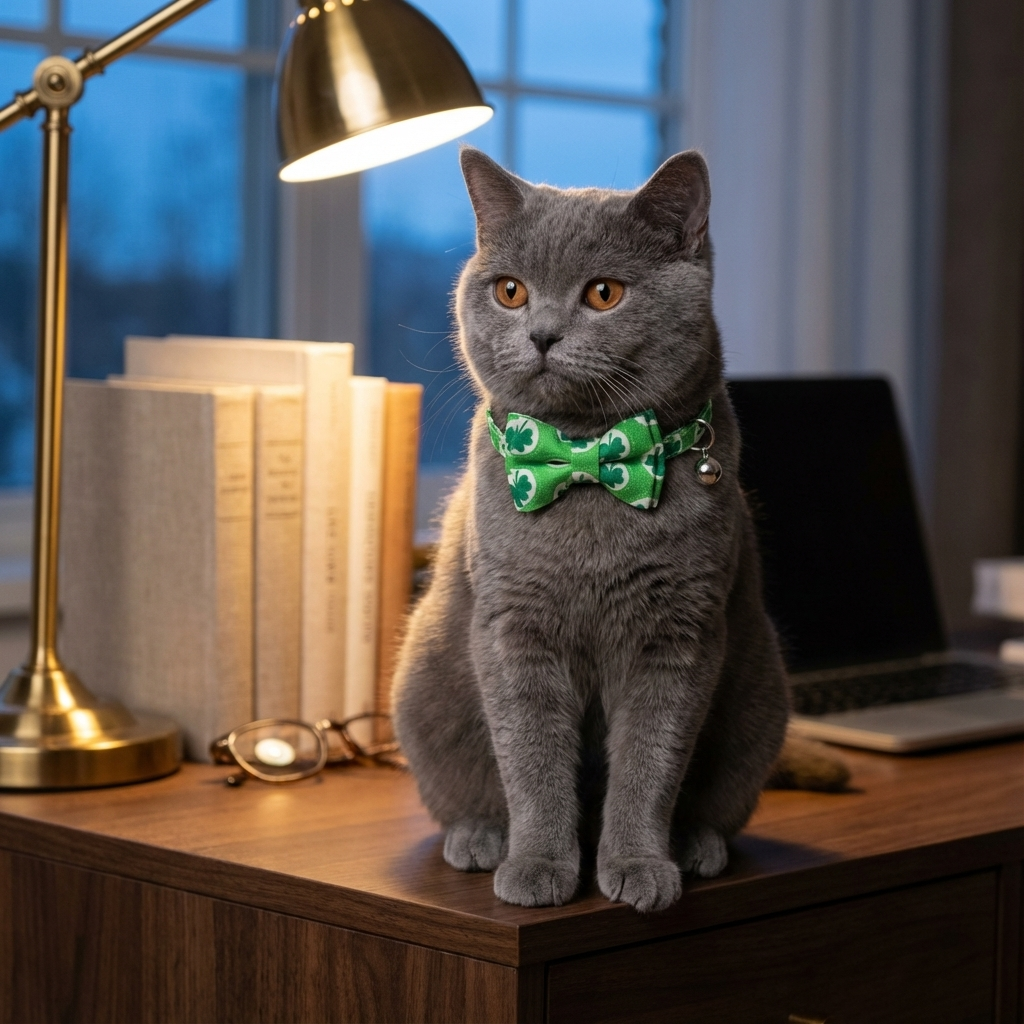 Irish Plaid Bow Collar for Cats & Small Dogs