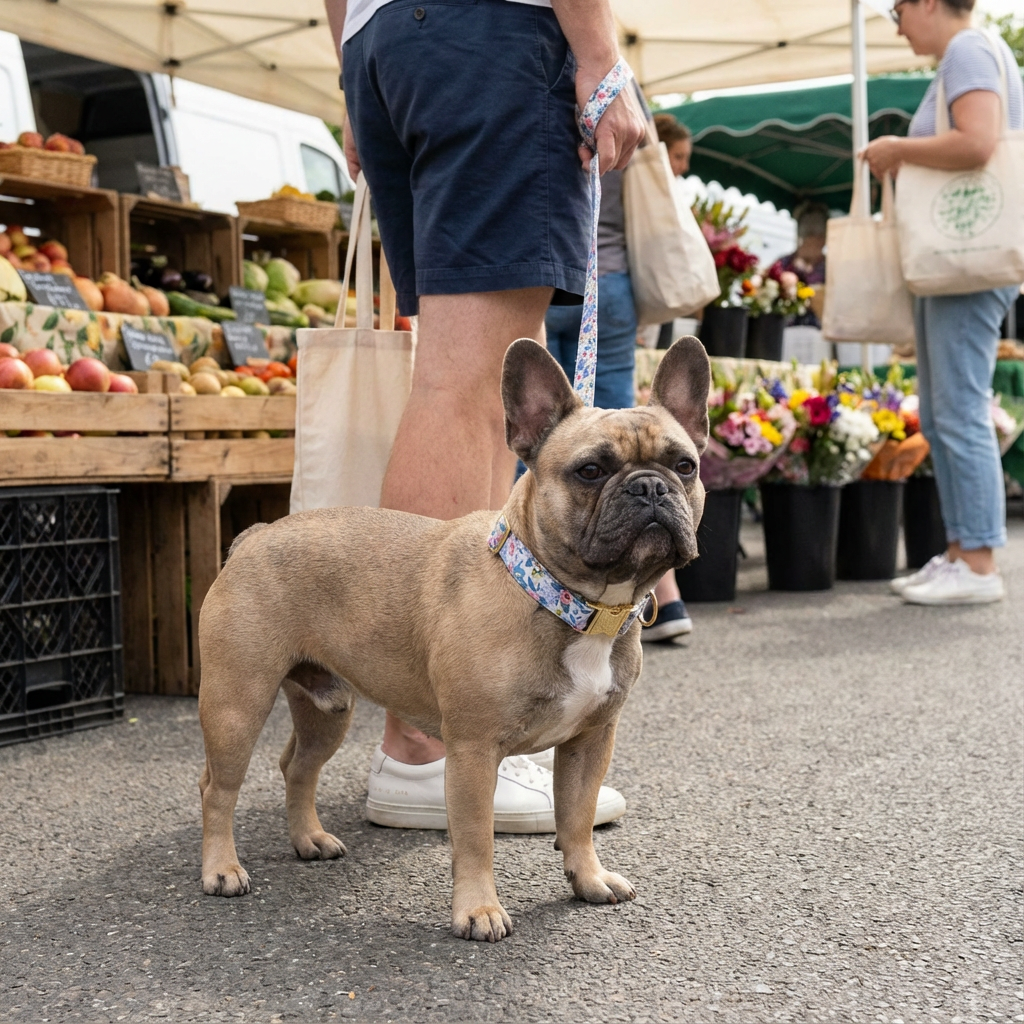 Bold Bloom Floral Metal Dog Collar