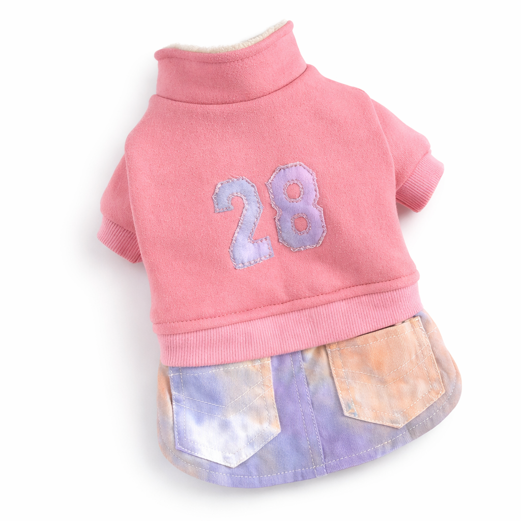 Number 28 Button Up Winter Dog Sweater