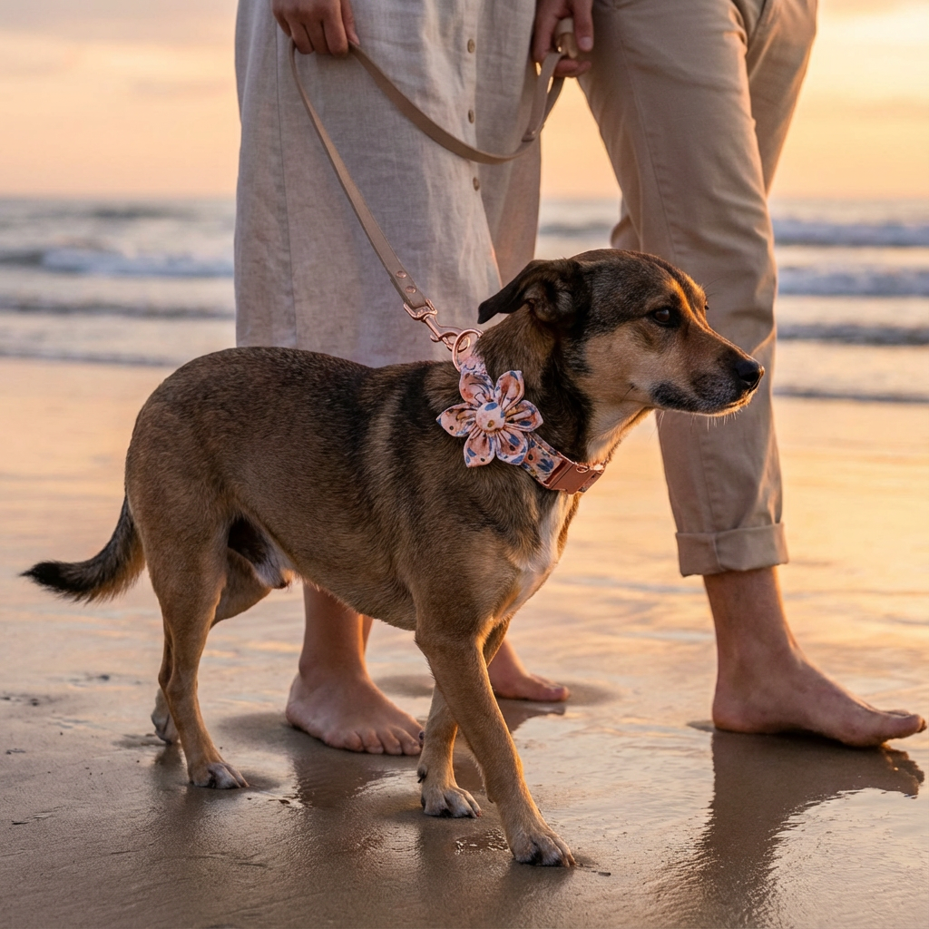 Floral Charm Detachable Dog Collar