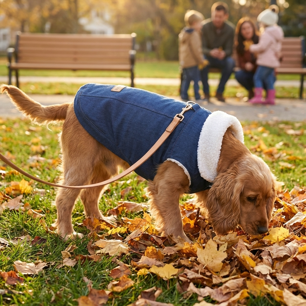 Chic Corgi Denim Dog Coat