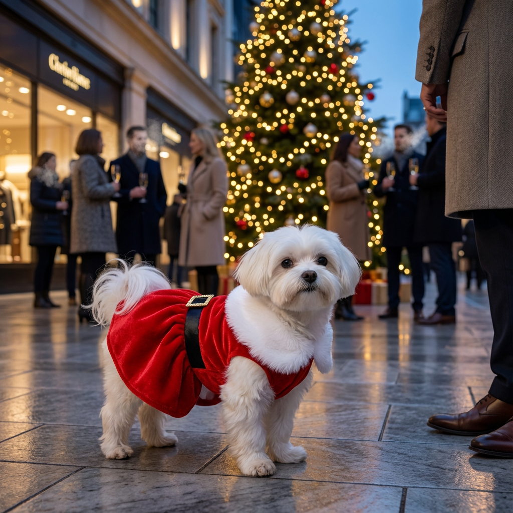 Festive Christmas Princess Dog Dress