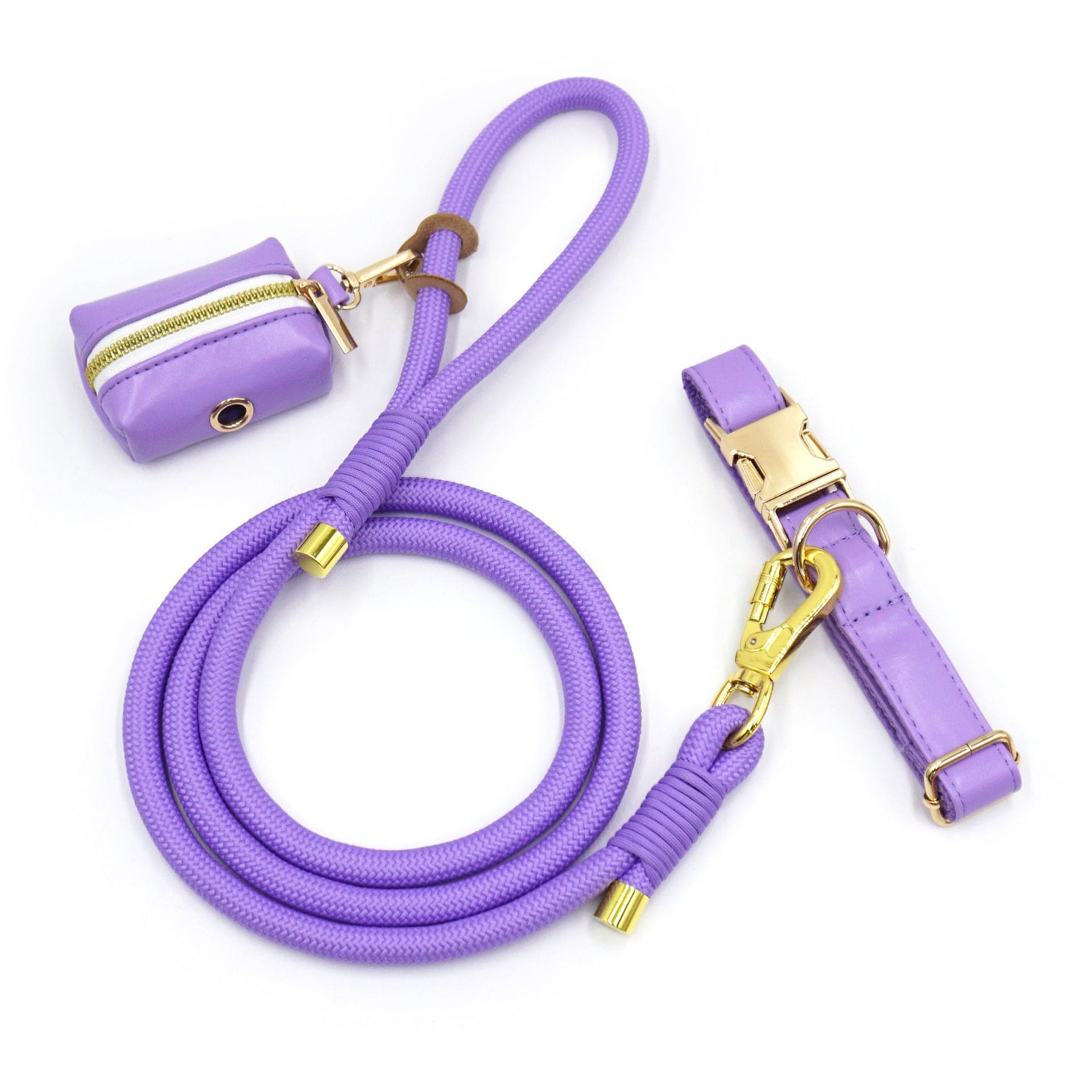 Dogs and Cats Boutique 10 Purple / XS New Leather Hand-woven Round Rope Strong Dog Rope Leash (To Get Done)