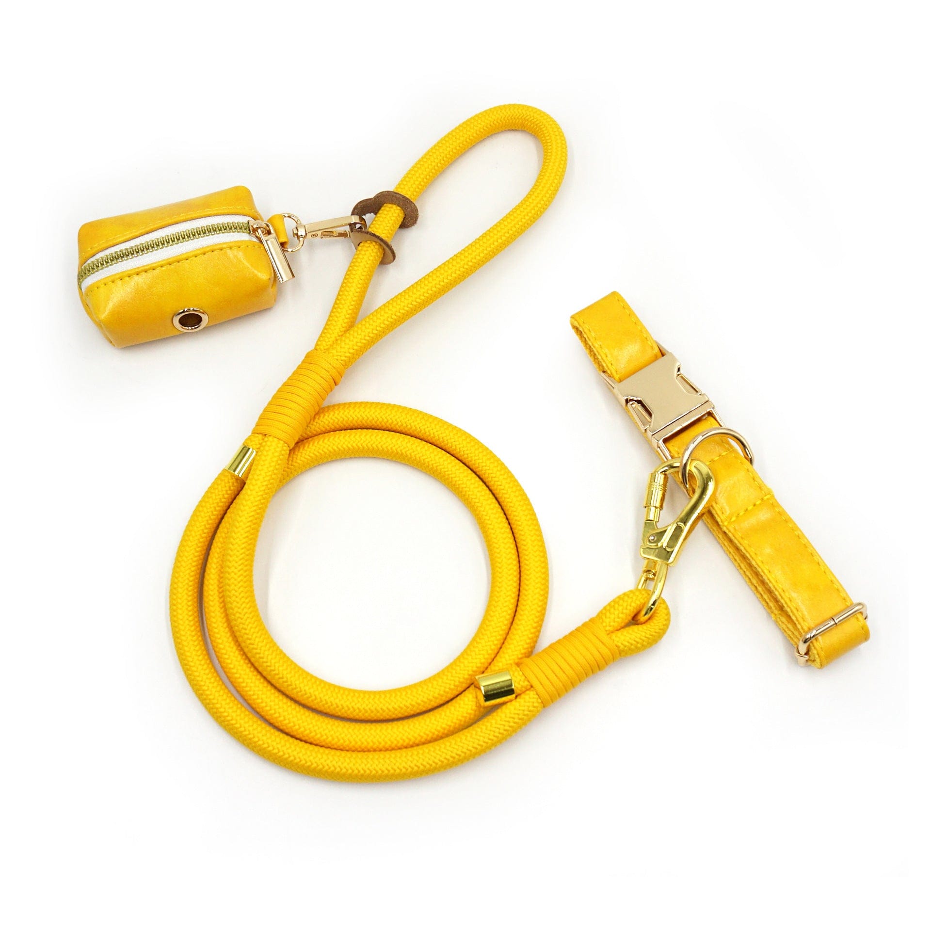 Dogs and Cats Boutique 10 Yellow / XS New Leather Hand-woven Round Rope Strong Dog Rope Leash (To Get Done)