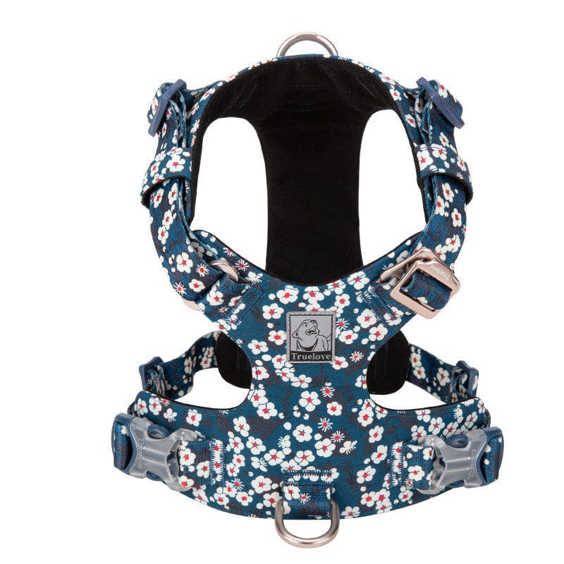 Dogs and Cats Boutique 11 Floral Blue / L Fashion Personality Pet Chest Pull-resistant Strap (To Get Done)