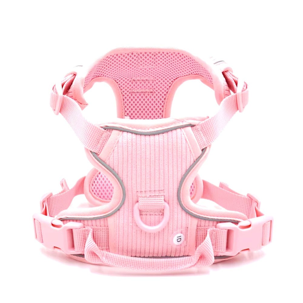 Dogs and Cats Boutique 11 Pink Harness / S Design Pink Corduroy Pet's Chest-back Can Carve Writing Collar Rope Dog Walking Bag (To Get Done)