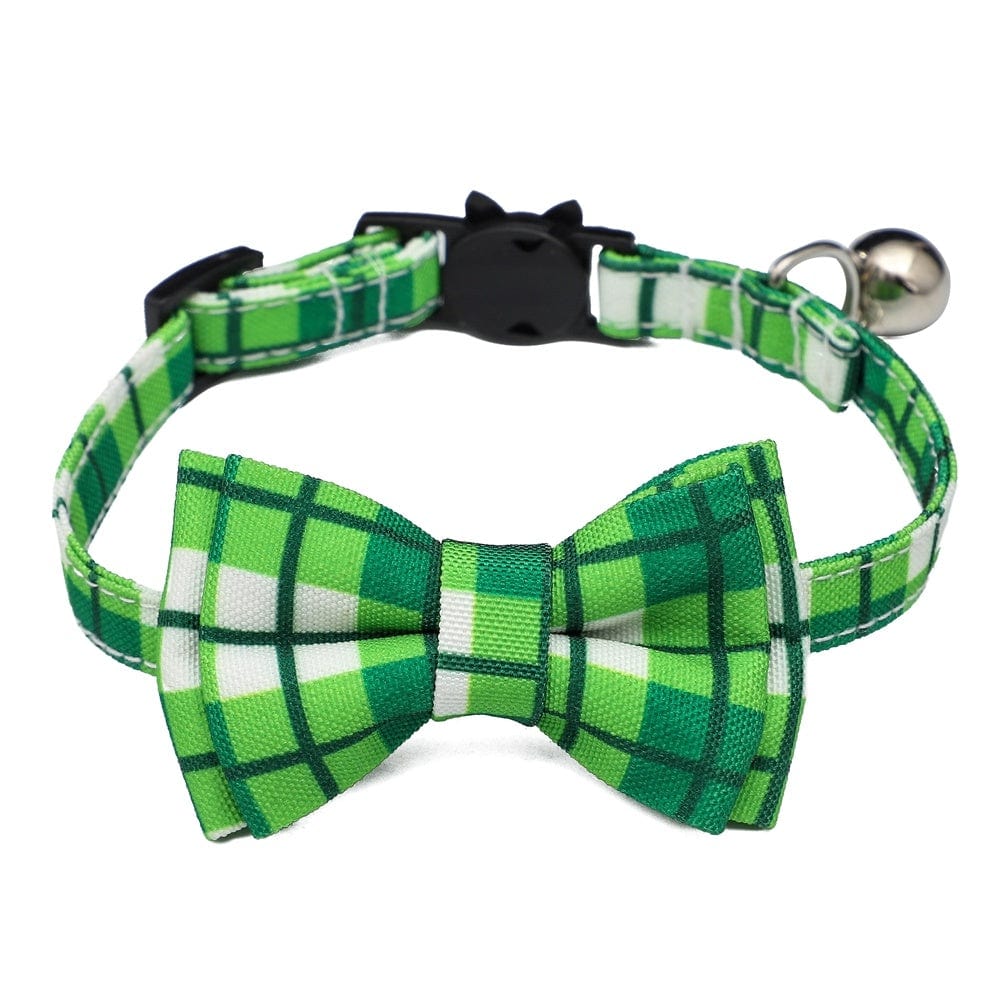 Dogs and Cats Boutique 12 4 Style / 1X28cm Irish Festival Plaid Bow Cat Collar (To Get Done)
