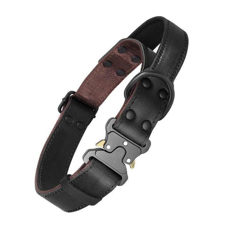 Dogs and Cats Boutique 12 Black Collar / M Leather Explosion-proof Large Dog Bandana Leather Pulling Rope (To Get Done)