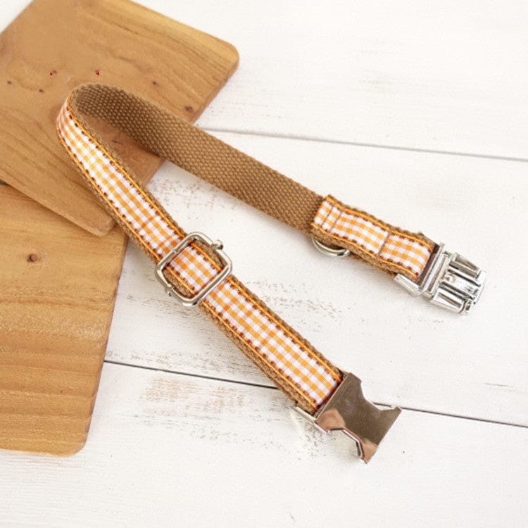 Dogs and Cats Boutique 12 Fashion Personality Plaid Printed Pet Dog Collar (To Get Done)