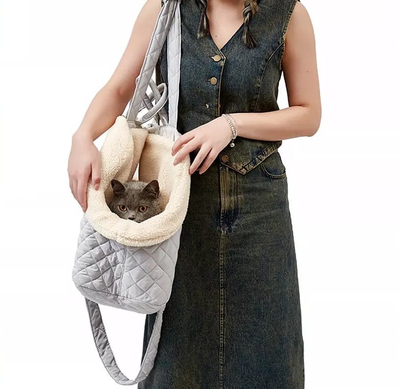 Dogs and Cats Boutique 13 Autumn And Winter Rhombus Korean Style Quilted Pet Portable Single-shoulder Bag Cat Teddy Travel Portable Pet Bag (To Get Done)