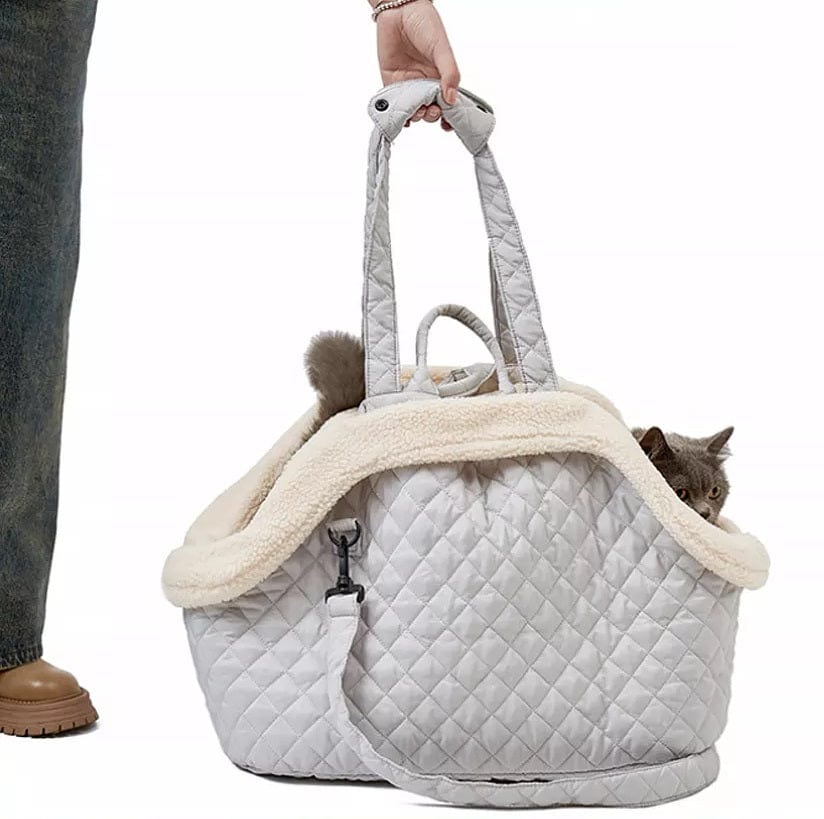 Dogs and Cats Boutique 13 Autumn And Winter Rhombus Korean Style Quilted Pet Portable Single-shoulder Bag Cat Teddy Travel Portable Pet Bag (To Get Done)