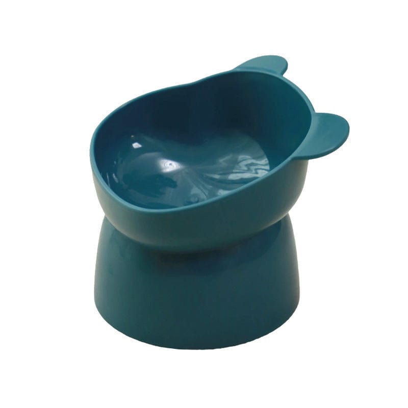 Dogs and Cats Boutique 14 Dark Blue High Foot Oblique Neck Protection Pet Bowl (To Get Done)