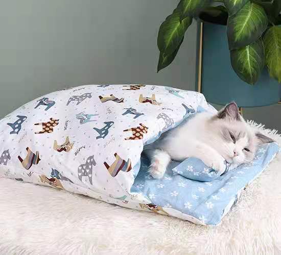 Dogs and Cats Boutique 16 1 color / L Cat Sleeping Bag Fairy Cat Litter Wind Semi-Closed Autumn And Winter Warm Cat Kennel (To Get Done)