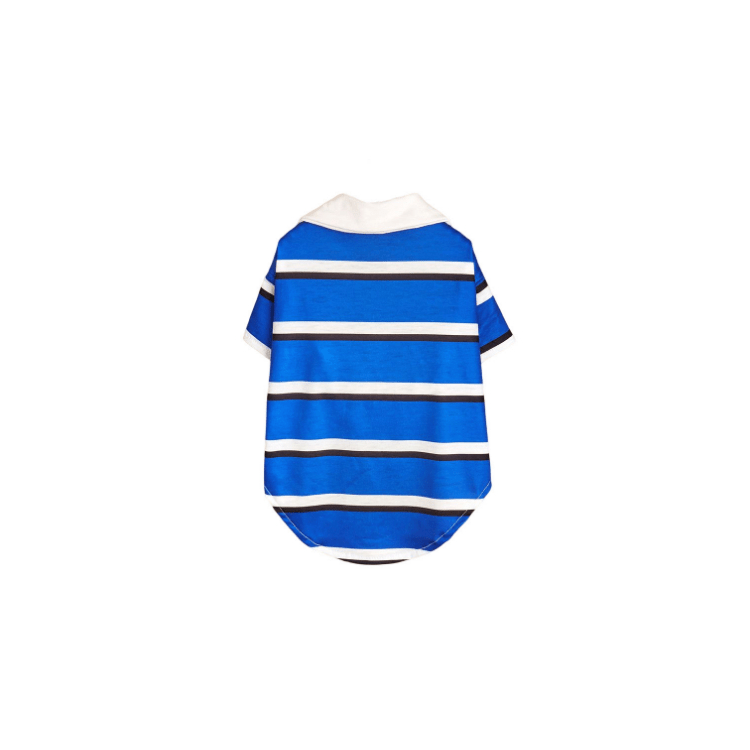 Dogs and Cats Boutique 3 Blue / L Sporty Stripe Pet Polo