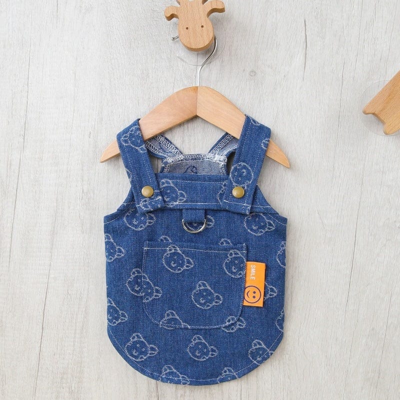 Dogs and Cats Boutique 6 Denim Brace T Style / 2XL Teddy Bichon Pet Spring And Autumn Thin Denim Princess Dress Small Dog Cute Dress (To Get Done)