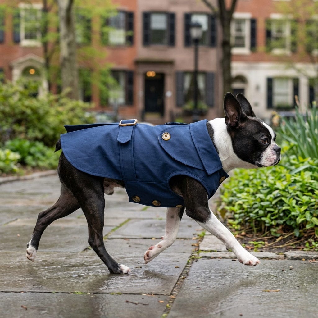 Dogs and Cats Boutique fall-winter-coats Blue / S Button Belted Dog Coat