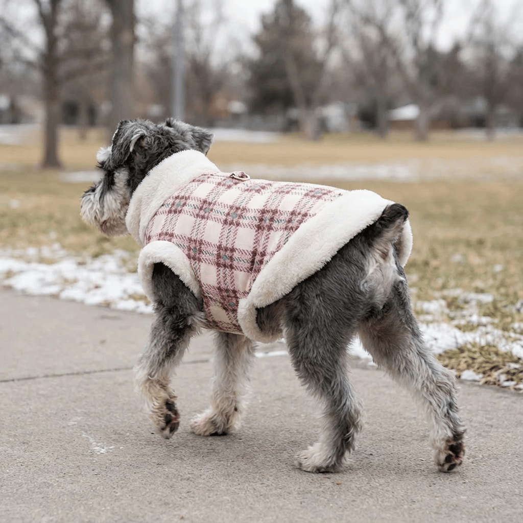 Dogs and Cats Boutique fall-winter-coats Plaid Pink / XS Button Up Dog Winter Coat