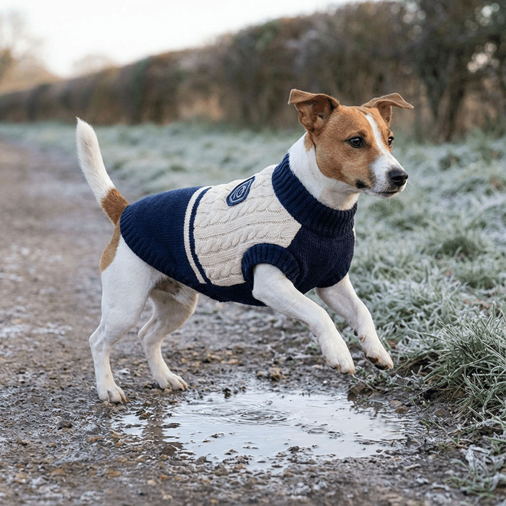 Dogs and Cats Boutique fall-winter-sweaters Navy Blue / S ChicPaws Preppy Dog Sweater