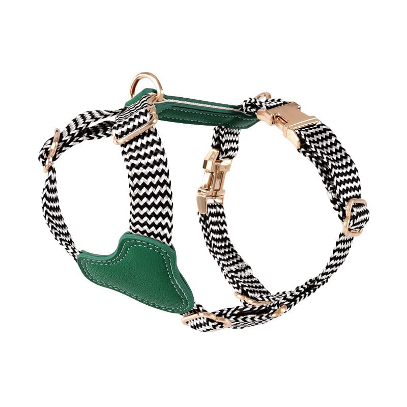 Dogs and Cats Boutique harnesses Green / Harness / S LuxPaw Knitted Leather Harness