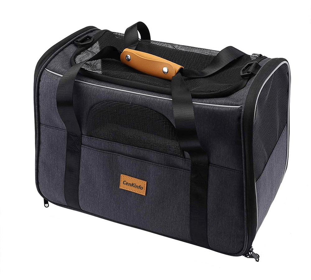 Dogs and Cats Boutique pet-bags Dark Blue Grey Luxe Voyager Pet Carrier