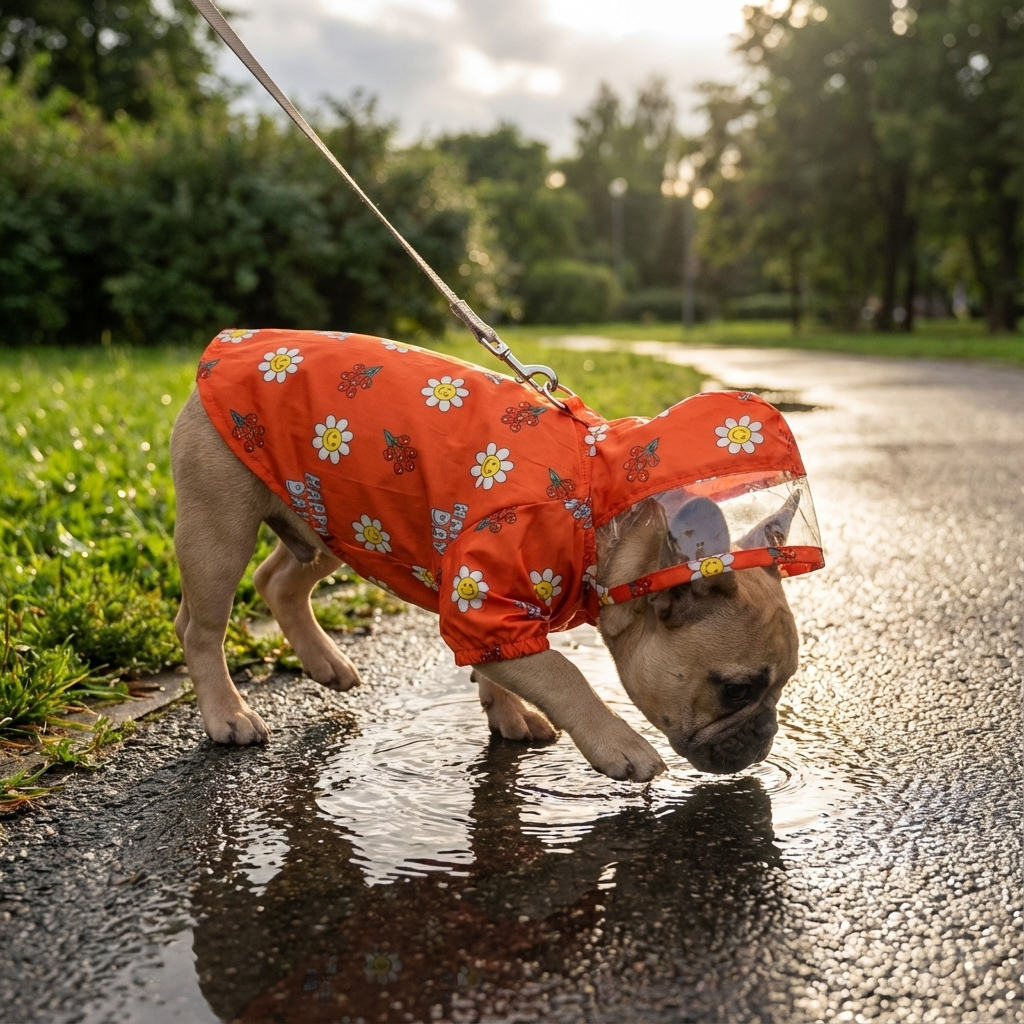 Crystal Clear Hooded Dog Raincoat