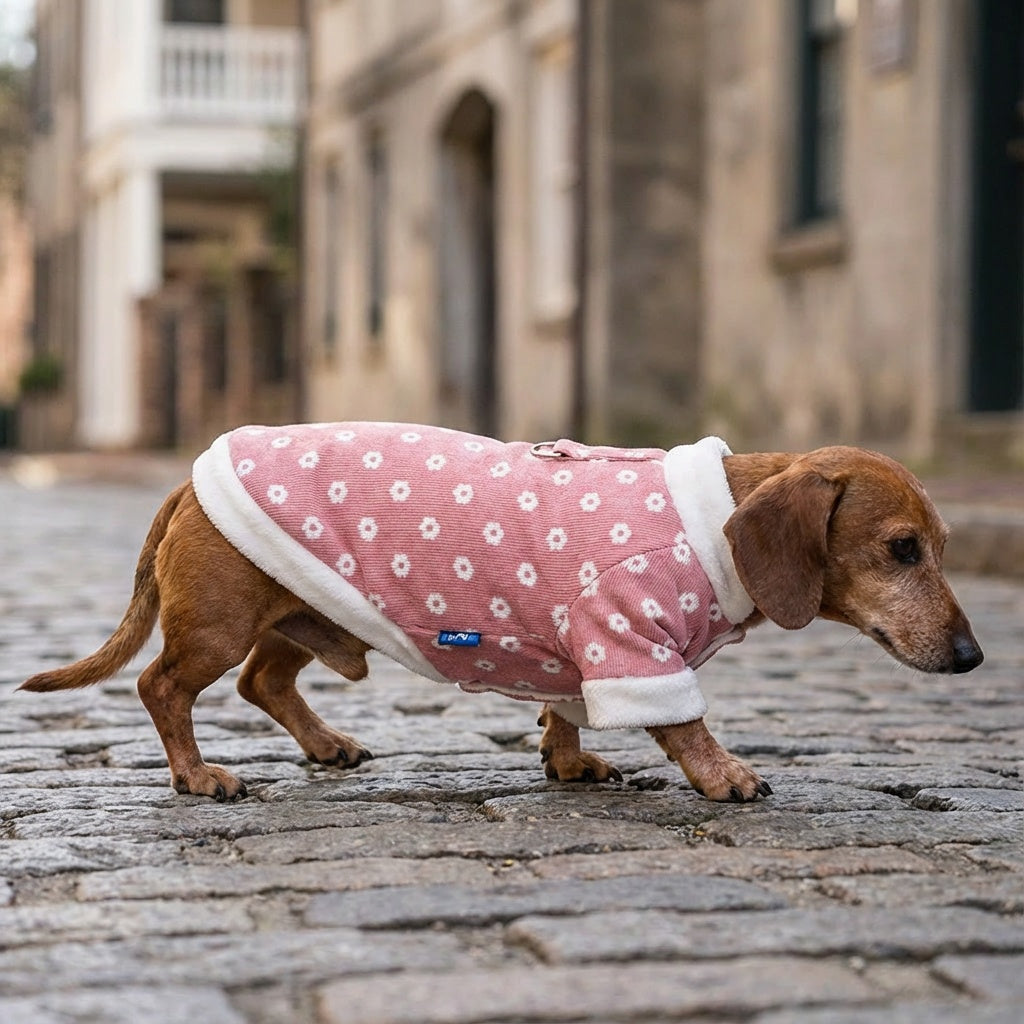 Furry Fiesta Corduroy Winter Dog Coat