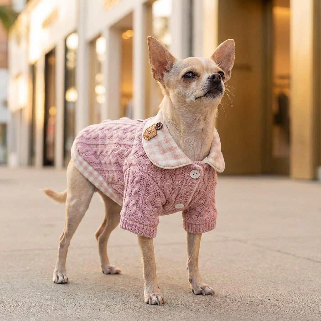 Woolen Plaid Dog Sweater