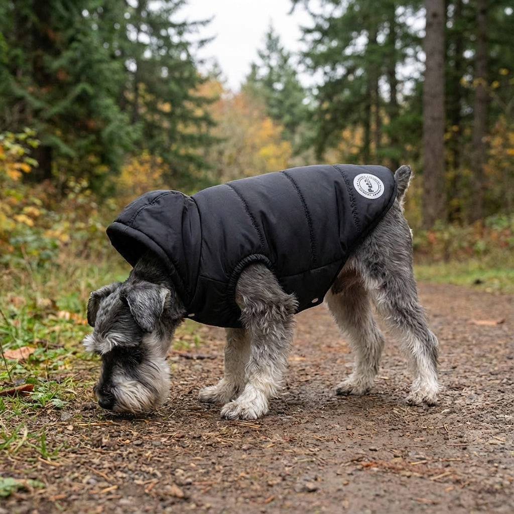 Hooded Ribbed Warm Dog Jacket
