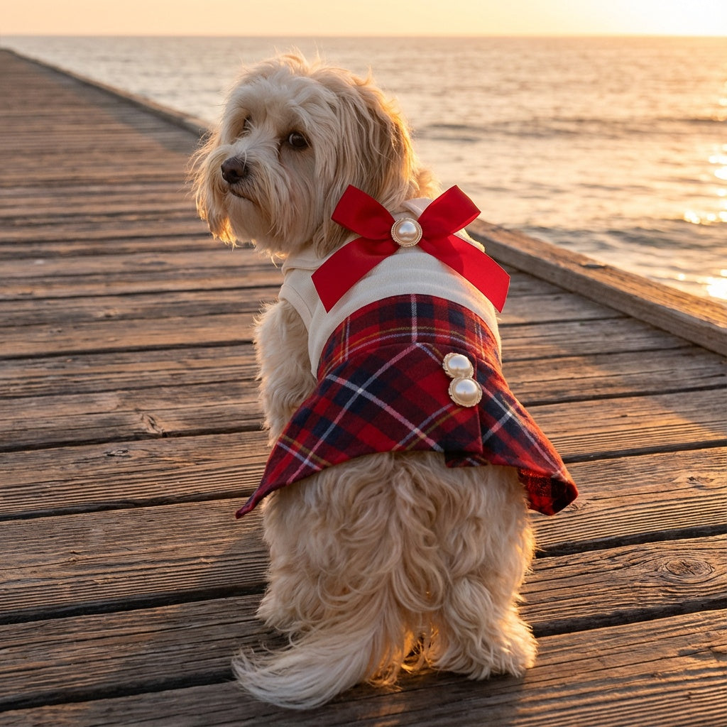 Queen Of Peals Plaid Skirt Dress