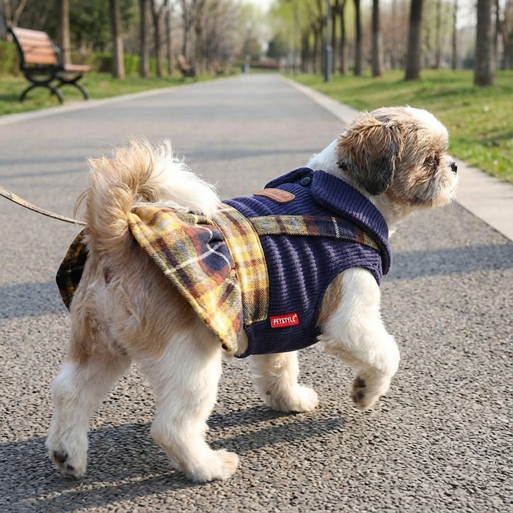 Going To College Plaid Dog Sweater Skirt