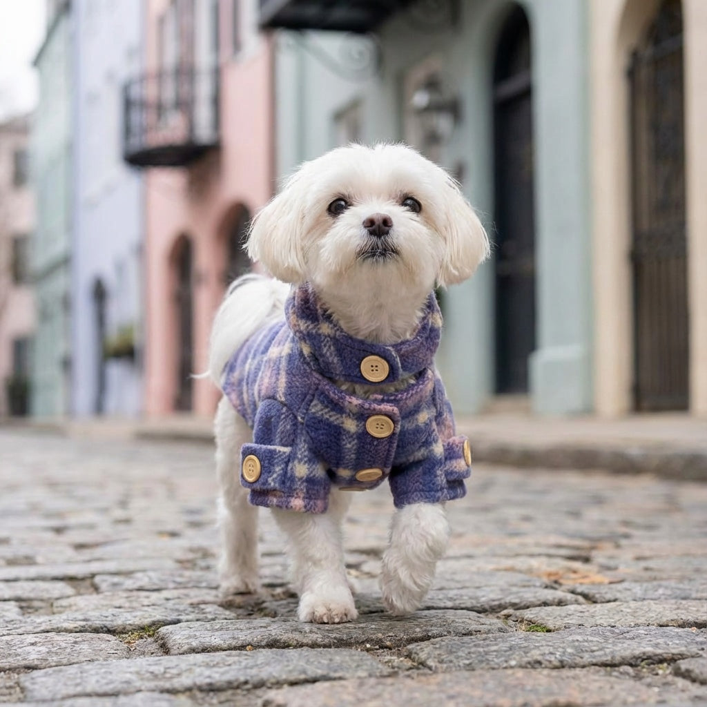 Furtastic Hooded Plaid Dog Coat