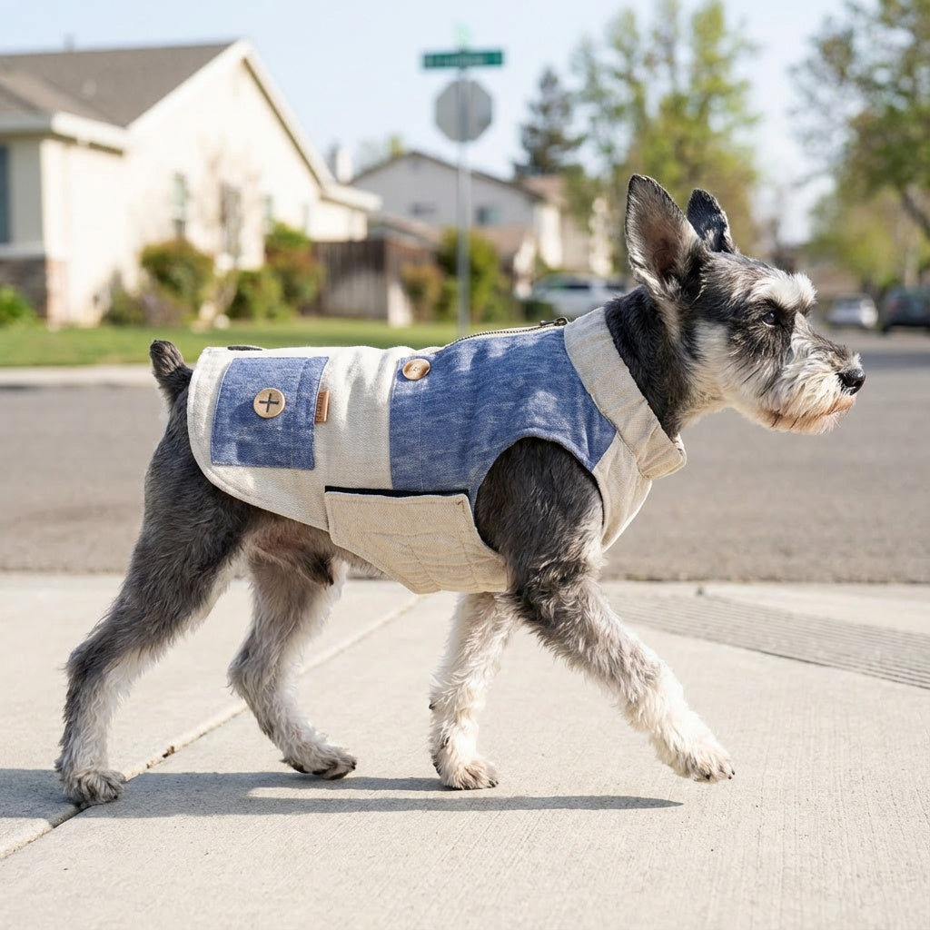 Zipper Pocket Quilted Dog Jacket