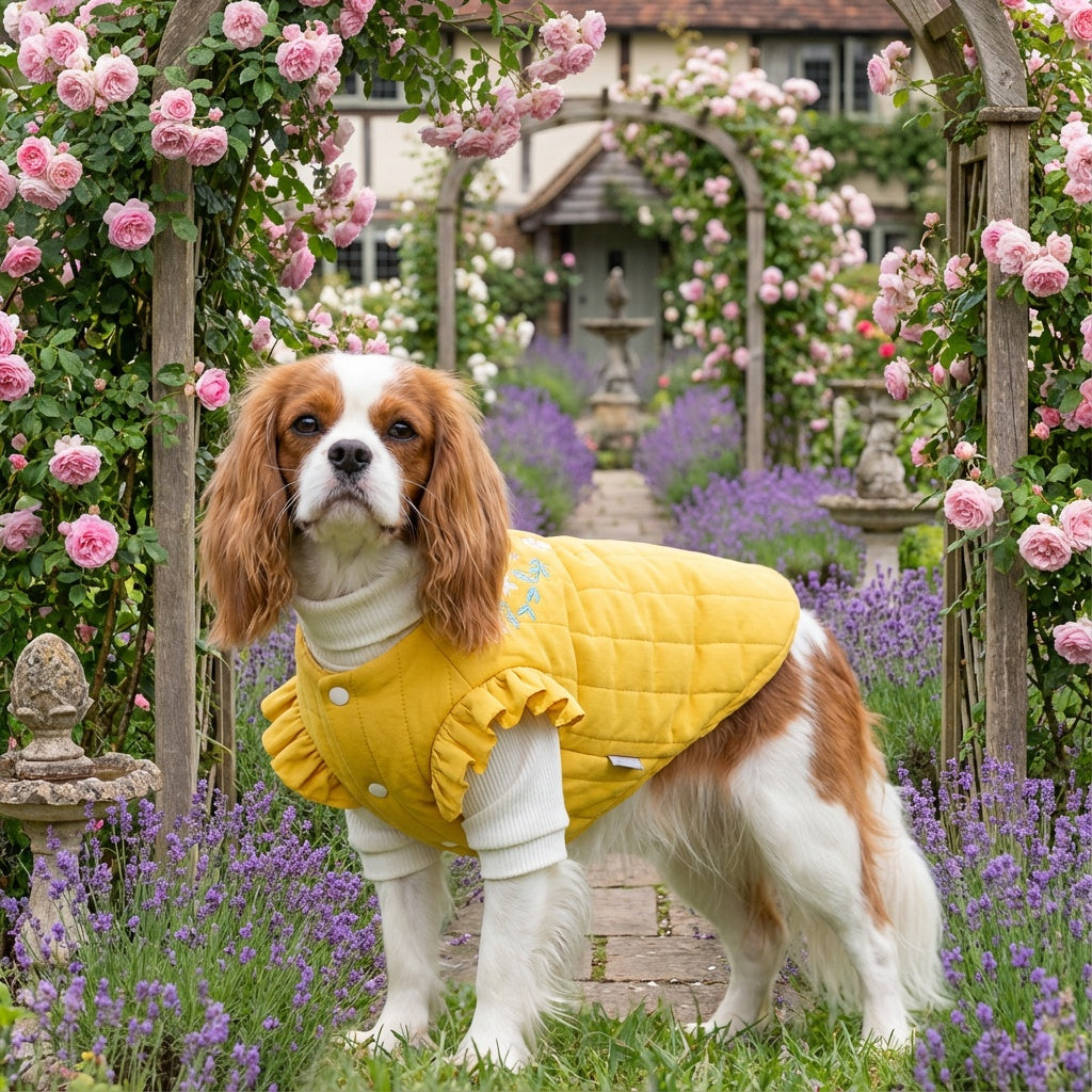 Quilted Embroidered Floral Winter Coat