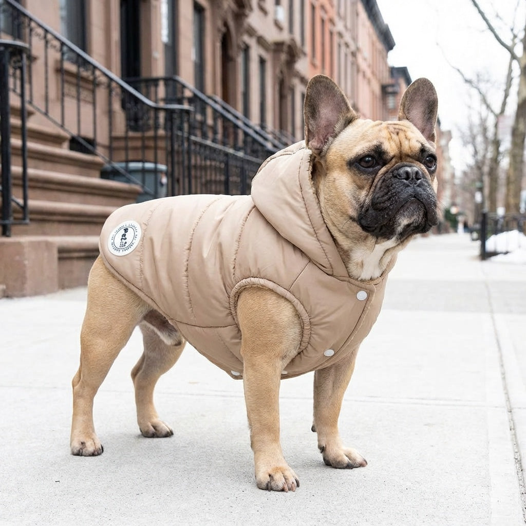 Hooded Ribbed Warm Dog Jacket