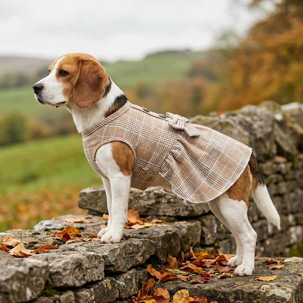 Plaid Bowknot Dog Clothes