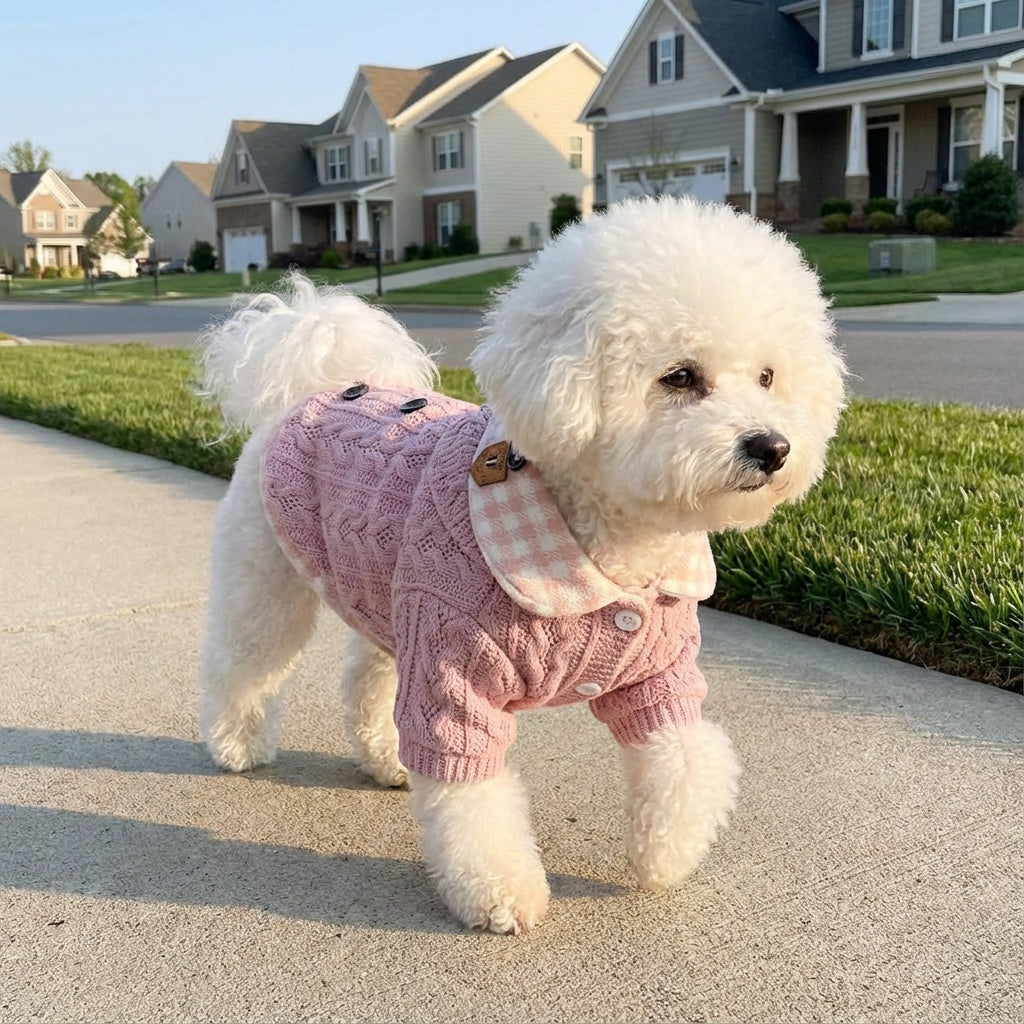 Woolen Plaid Dog Sweater