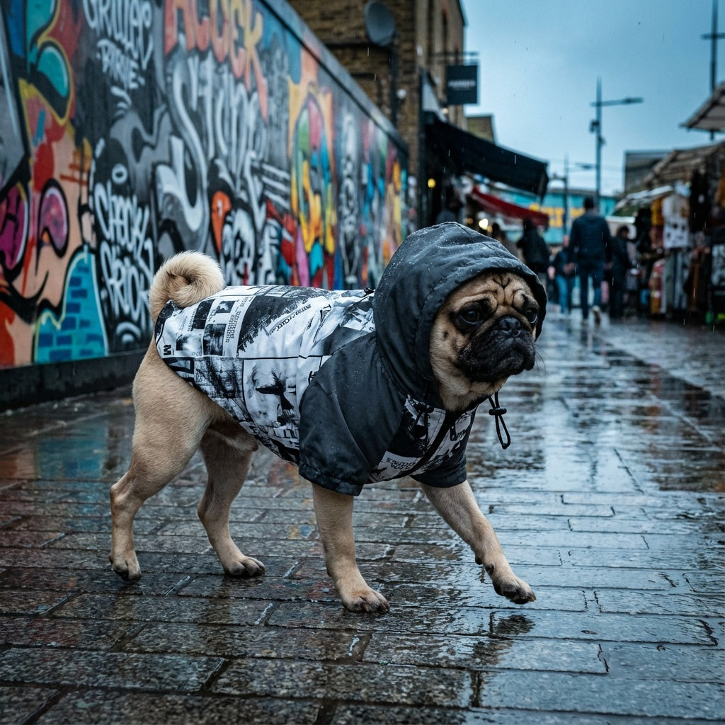 Poker Reflective Dog Raincoat