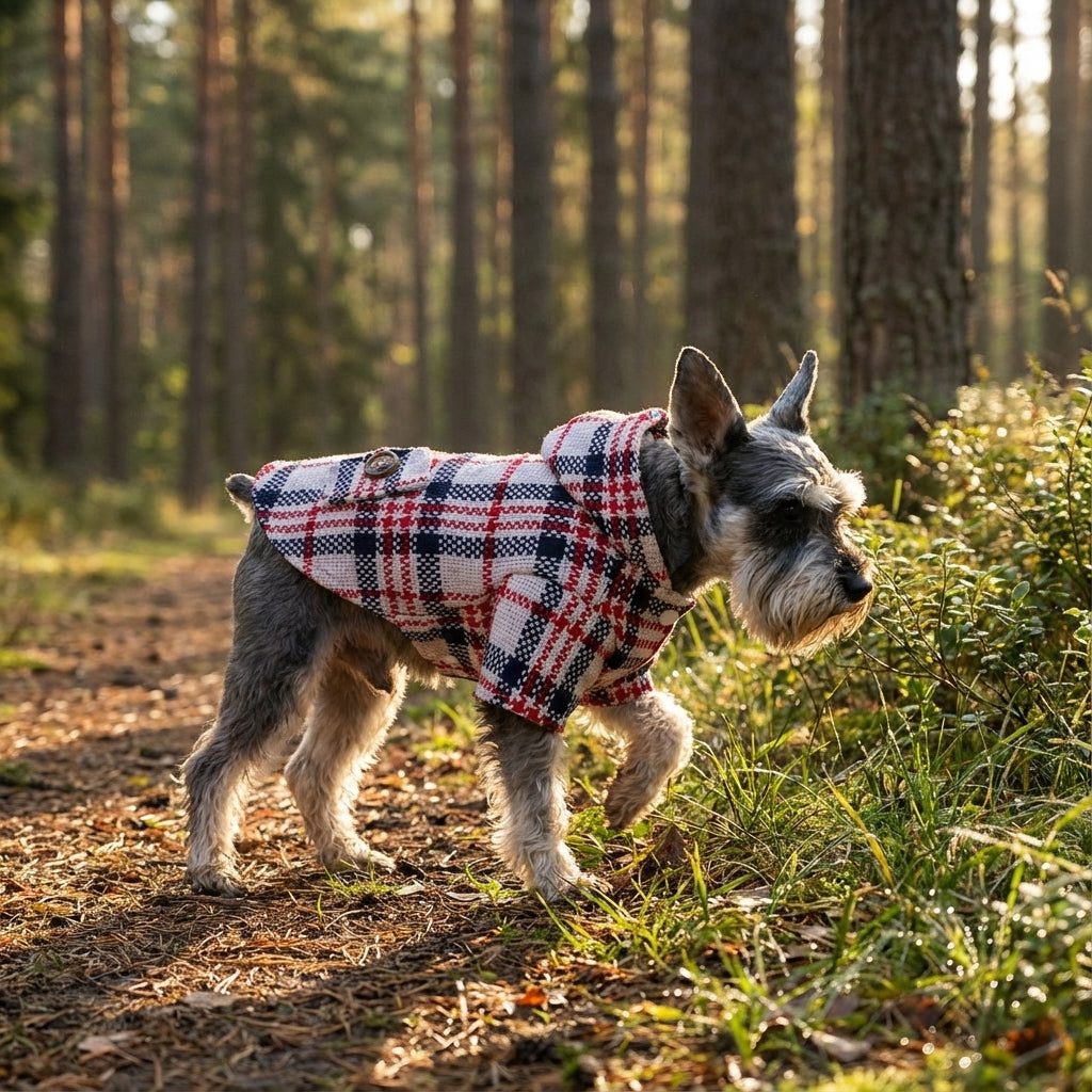 Plaid Hooded Dog Coat