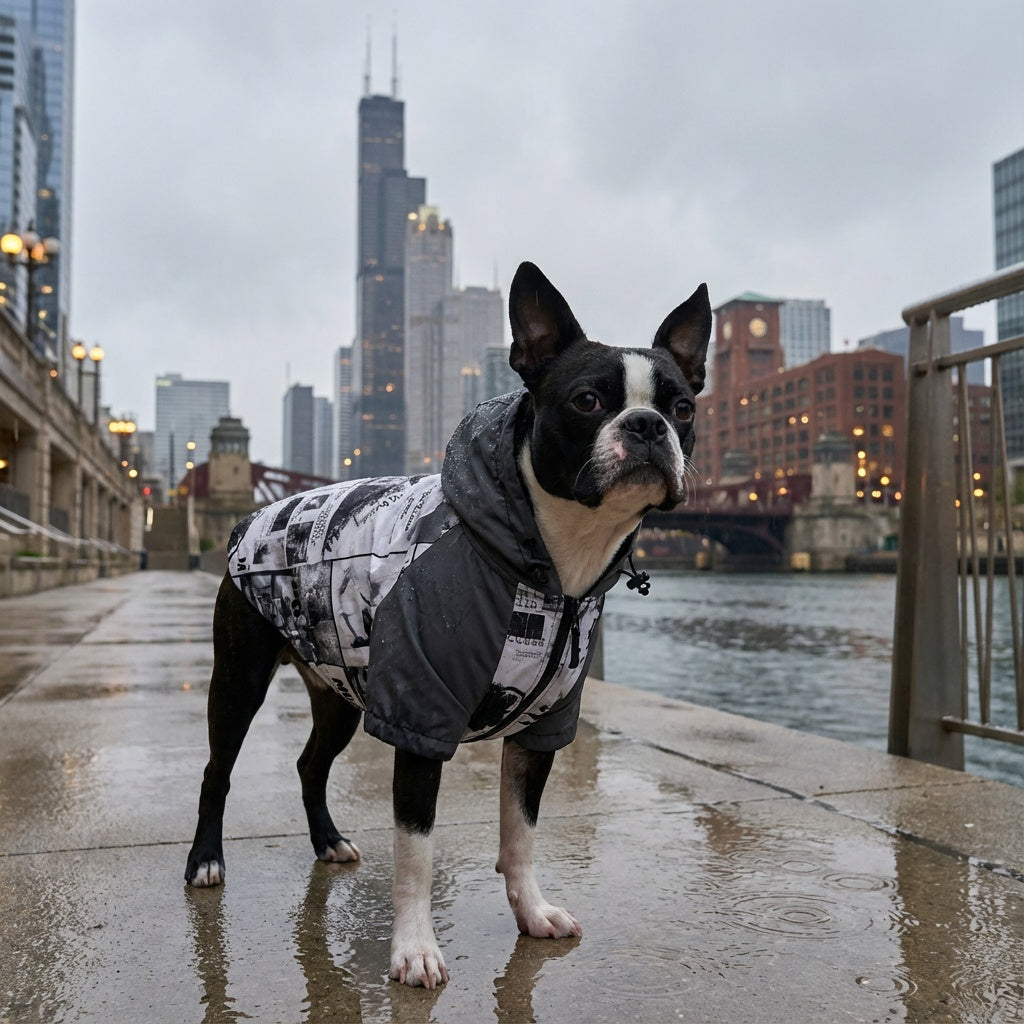 Poker Reflective Dog Raincoat
