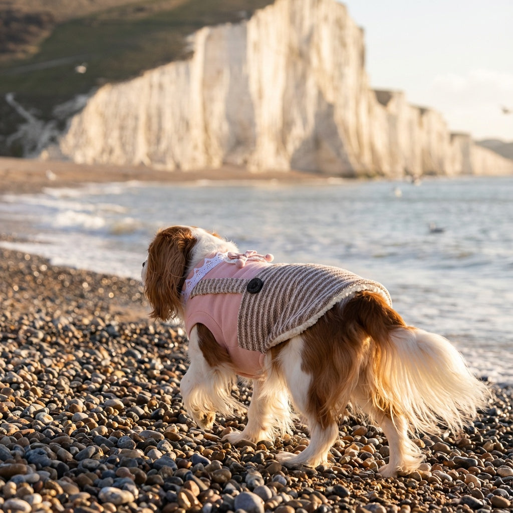 On the Growl Lace Collar Sweater Dress