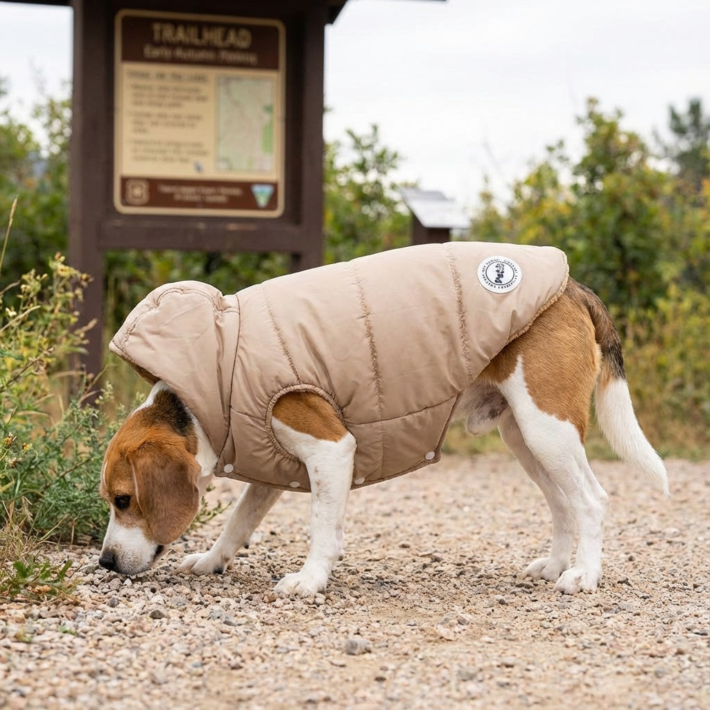 Hooded Ribbed Warm Dog Jacket