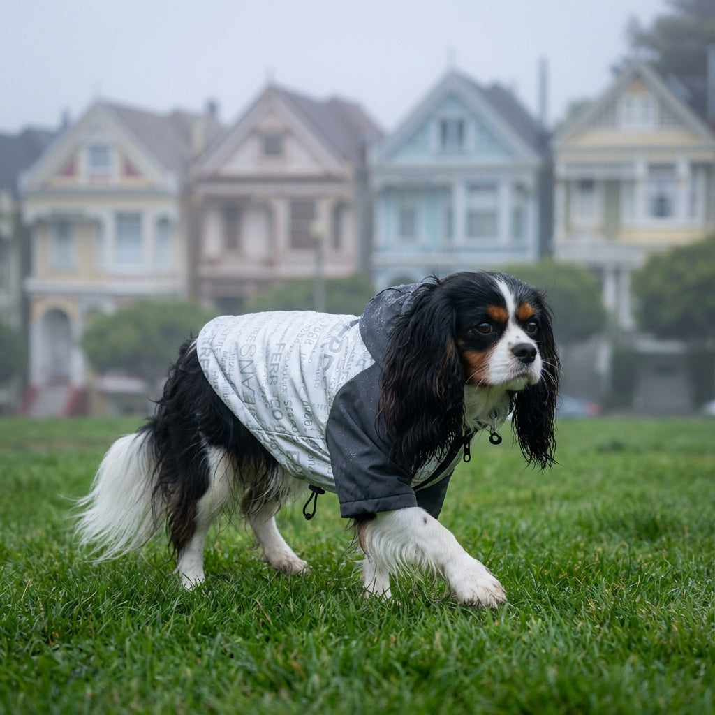 Poker Reflective Dog Raincoat